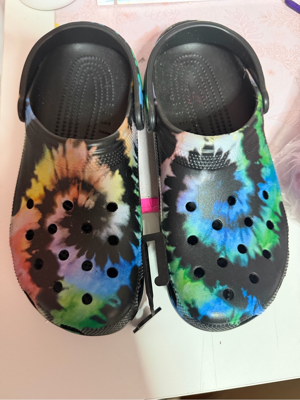 Tie-Dye Clog Sandals - Black Multi